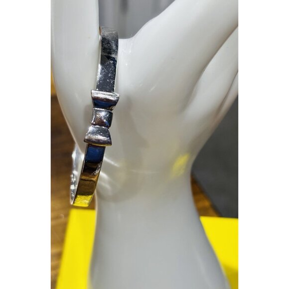 Kate Spade New York Take A Bow Bangle Bracelet, Silver - Picture 3 of 5